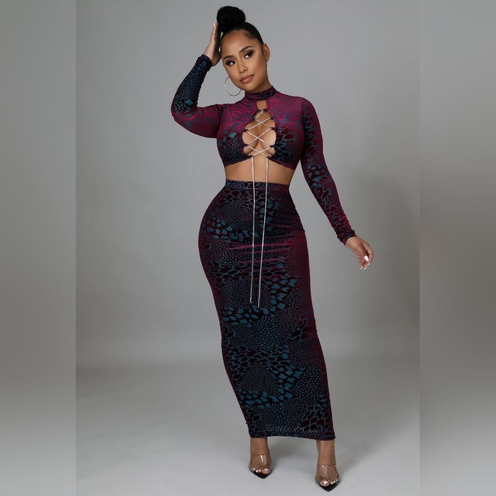 Diamond String Skirt Set